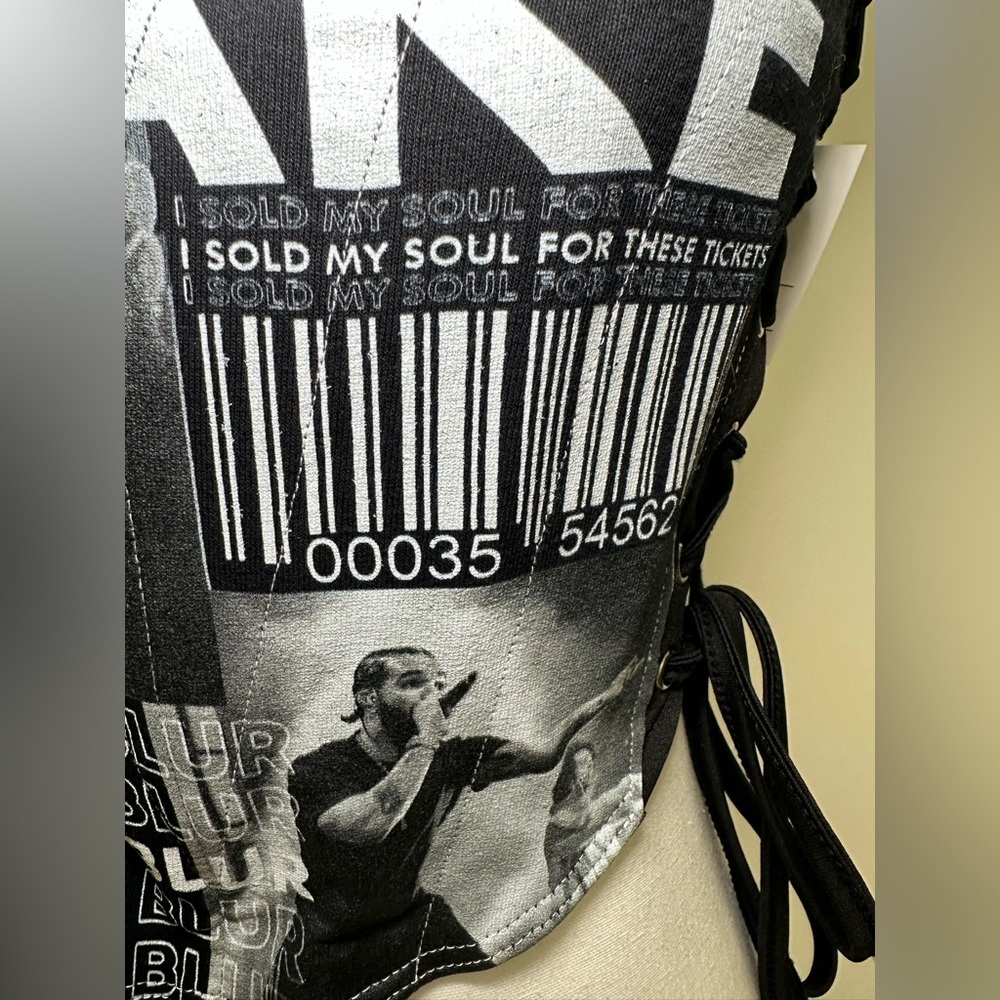 Drake It’s All A Blur Tour Corset Top IAMKOKO.LA Y2K Lace Up Halter Graphic Y2K - Picture 8 of 11